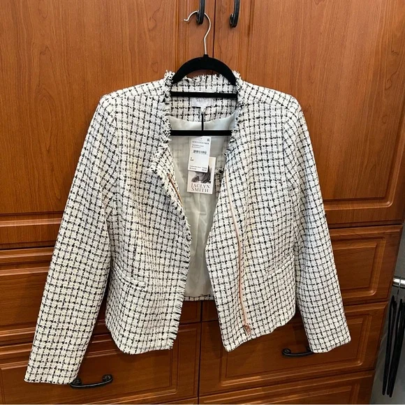 NWT!  Jaclyn Smith Tweed Moto Jacket - Picture 4 of 6